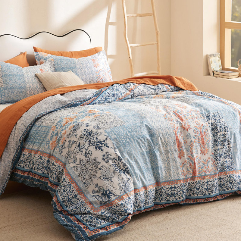 Bedsure 100% Cotton Reversible Floral Duvet Cover Set & Reviews